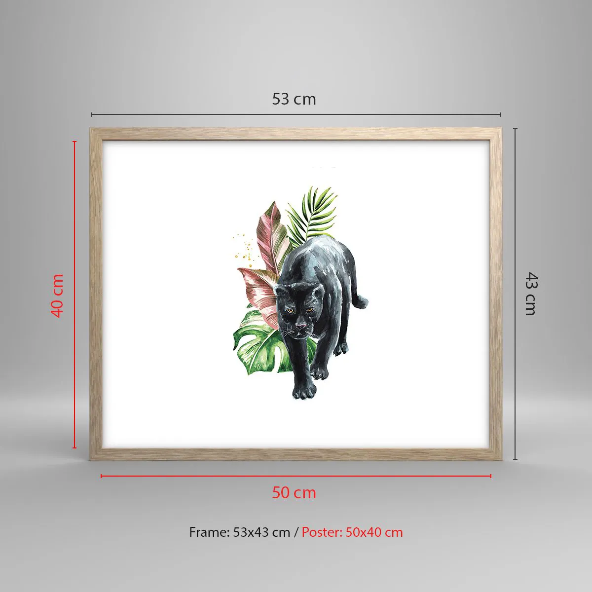 Plakát v rámu světlý dub - Zběsilost v srdci - 50x40 cm