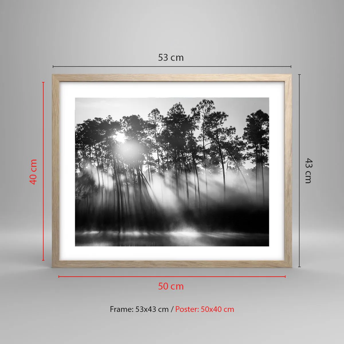 Poszter világos tölgy keretben - Megállíthatatlan nap - 50x40 cm