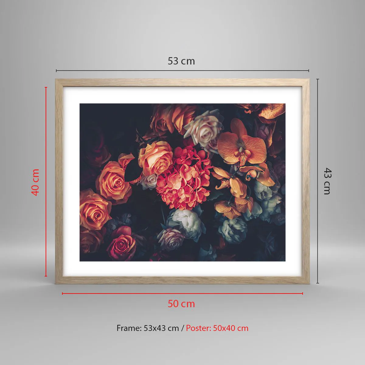 Poster in einem Rahmen aus heller Eiche - Wie bei den holländischen Meistern - 50x40 cm