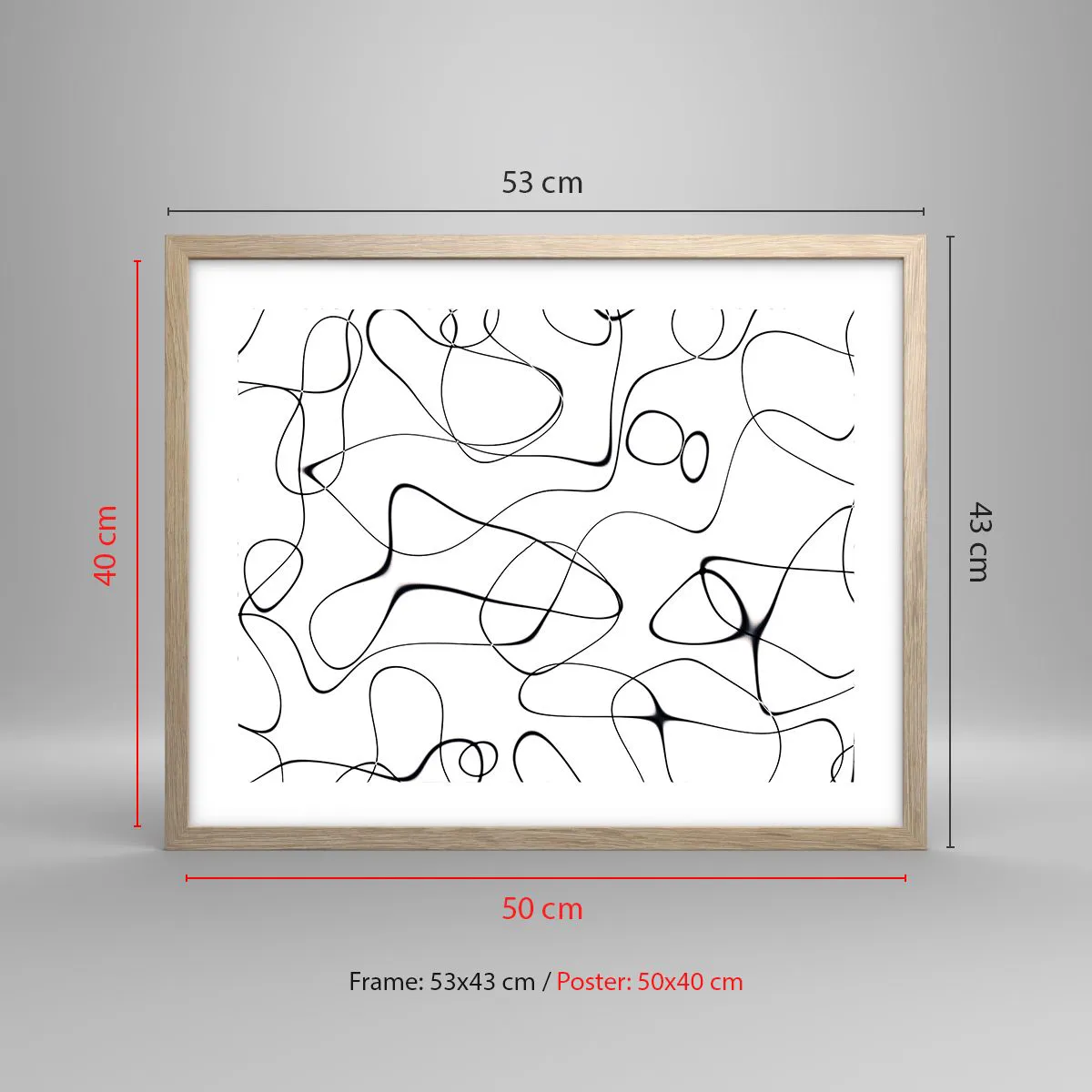 Poster in light oak frame - Life Paths, Trails of Fortune - 50x40 cm