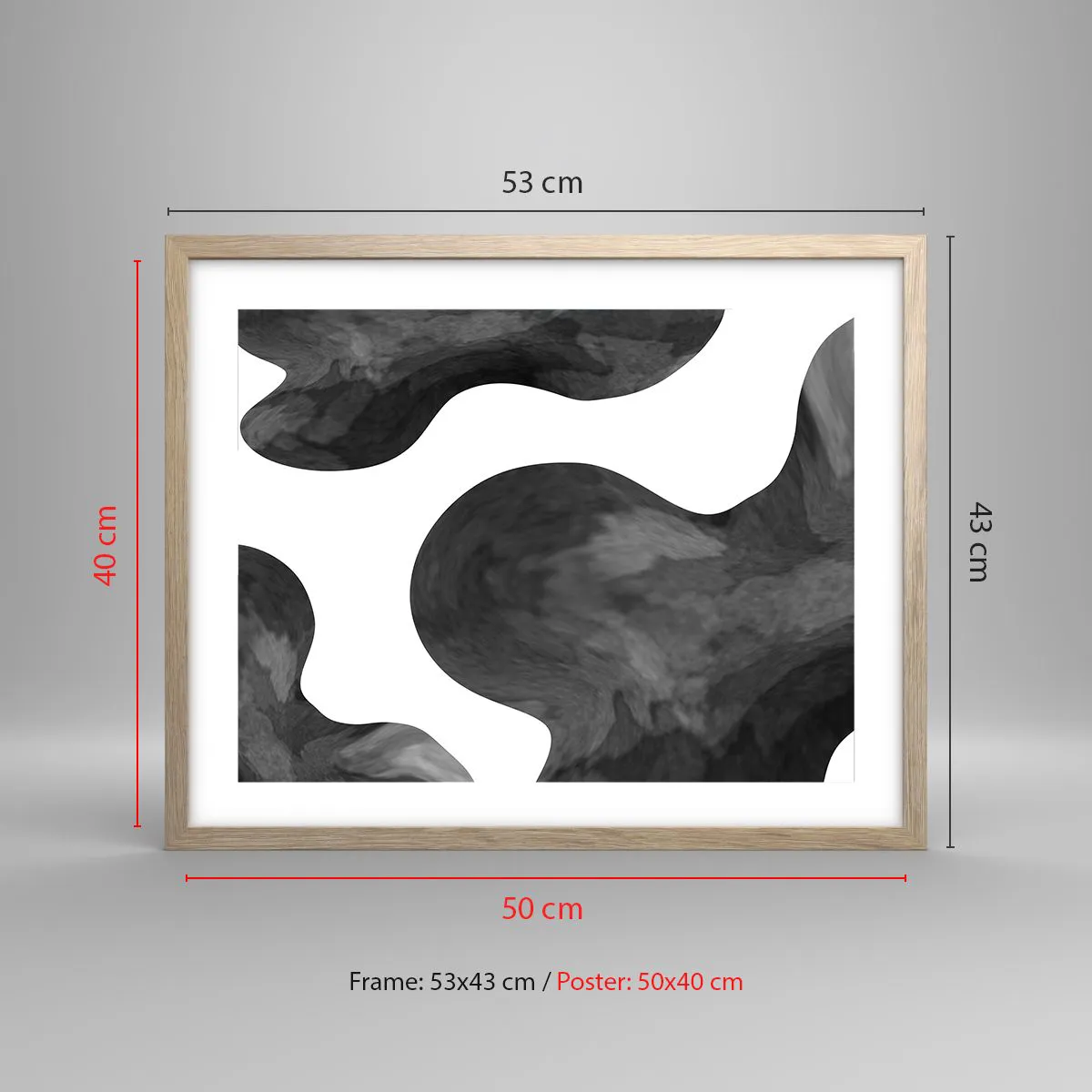 Poszter világos tölgy keretben - A tejút - 50x40 cm