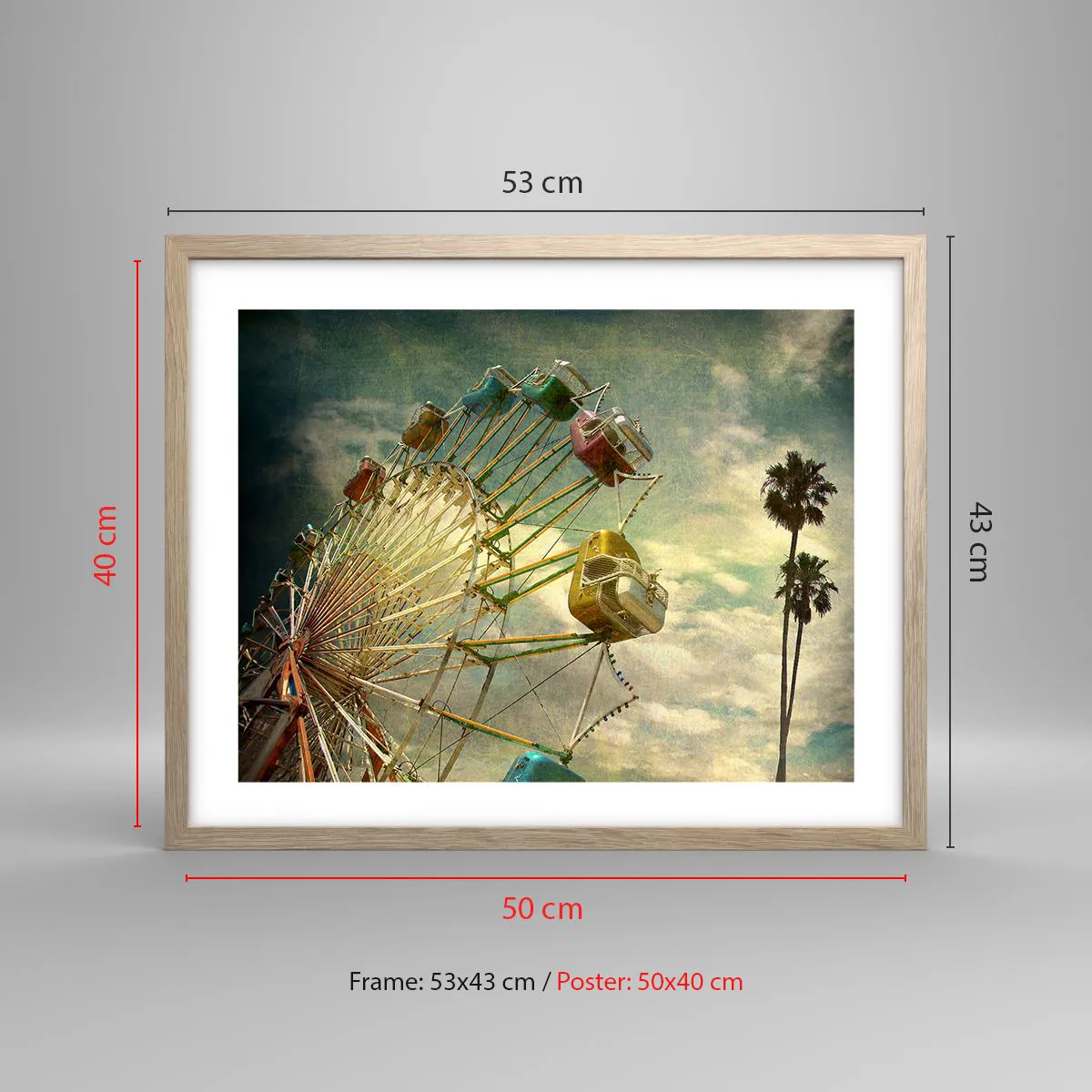 Poster in light oak frame - There Will Be Fun… - 50x40 cm