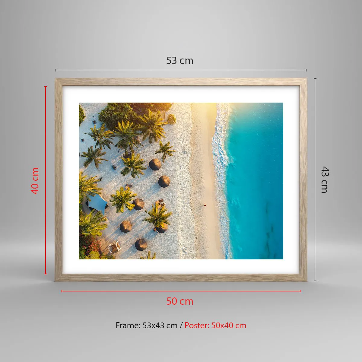 Plakat w ramie jasny dąb - Witaj w raju - 50x40 cm