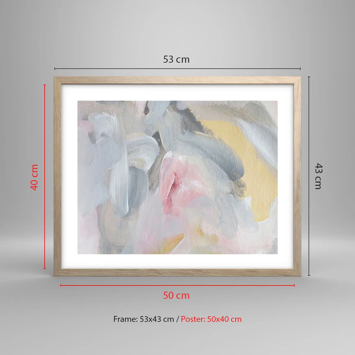 Poszter világos tölgy keretben - Egy pasztell világban - 50x40 cm