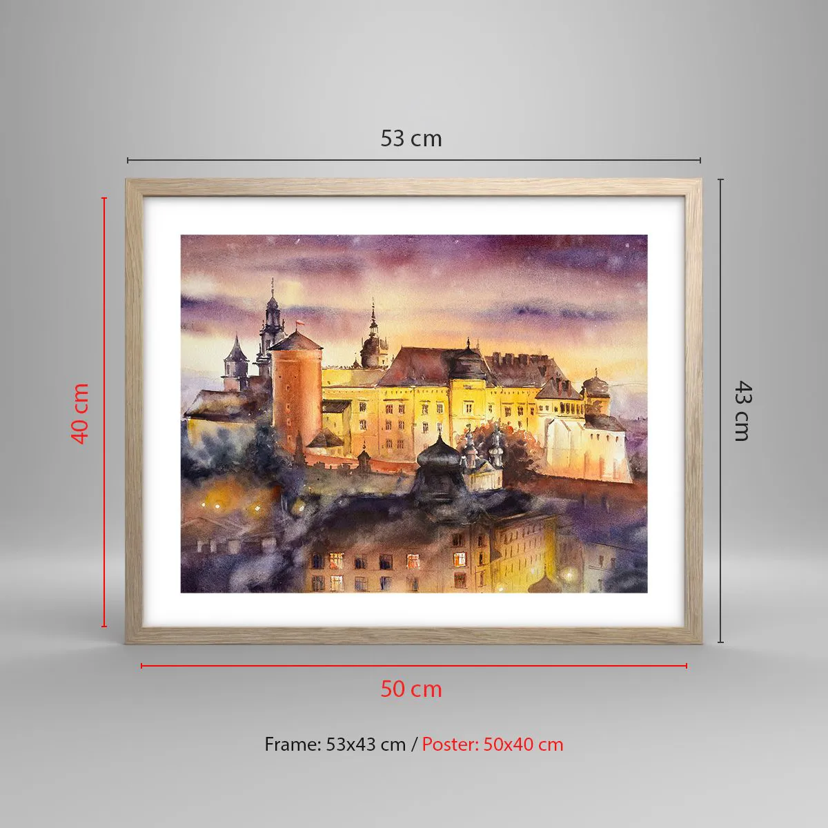 Affiche dans un chêne clair - Poster - Histoire et conte de fées - 50x40 cm