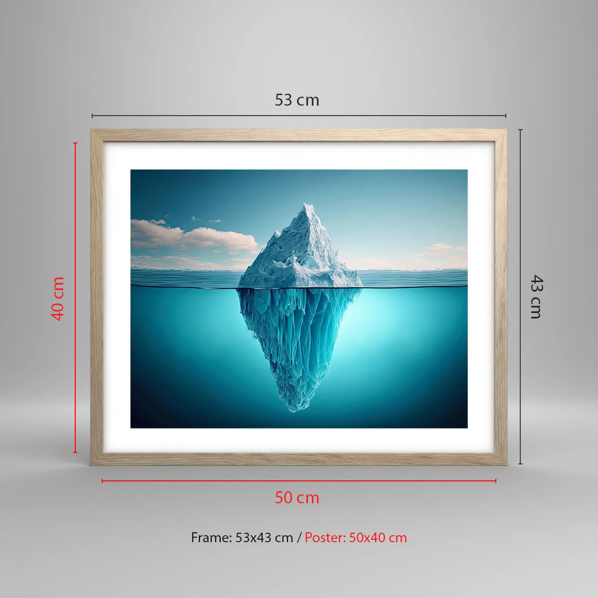 Poszter világos tölgy keretben - A jégkirálynő - 50x40 cm