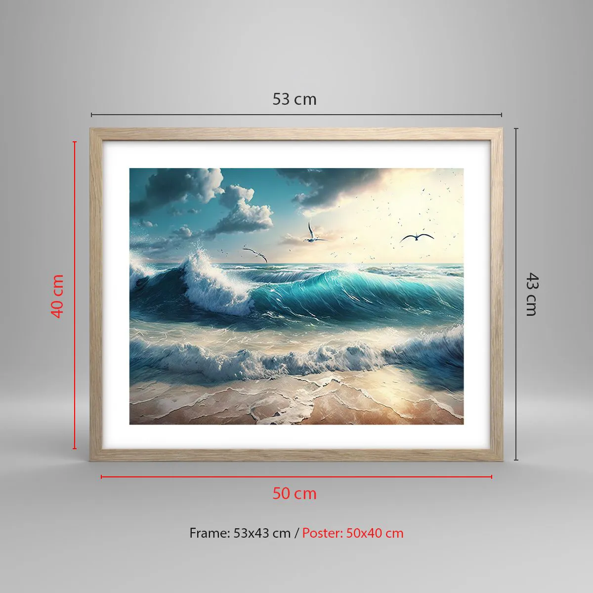 Poster in light oak frame - It Hums Especially for You - 50x40 cm