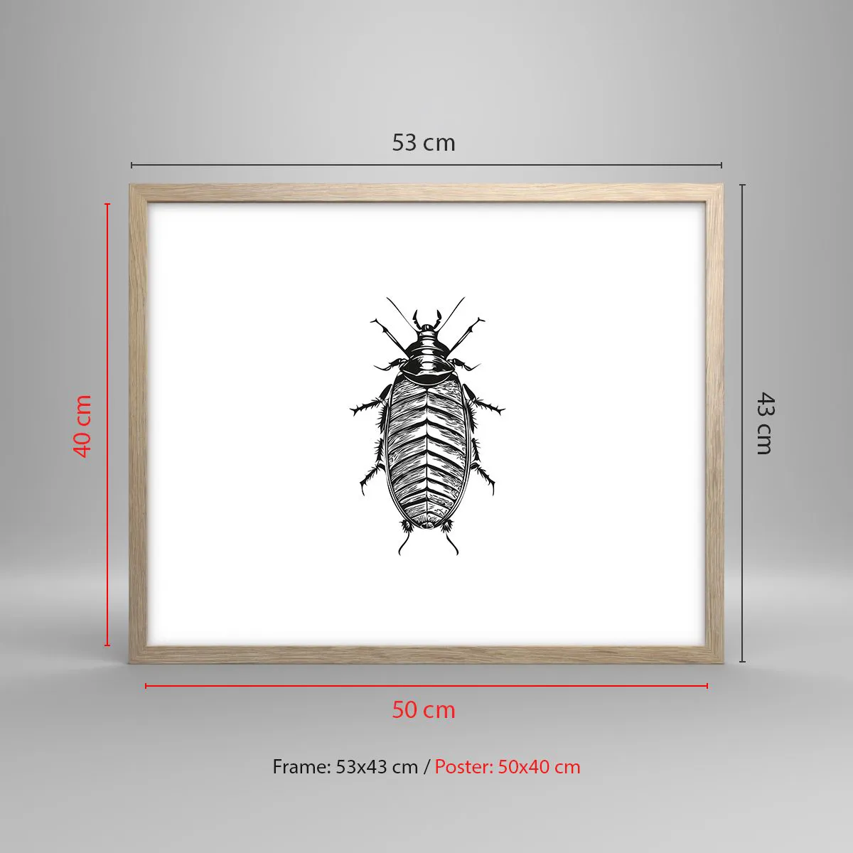 Plakat i ramme af lyst egetræ - Sikke et eksemplar! - 50x40 cm