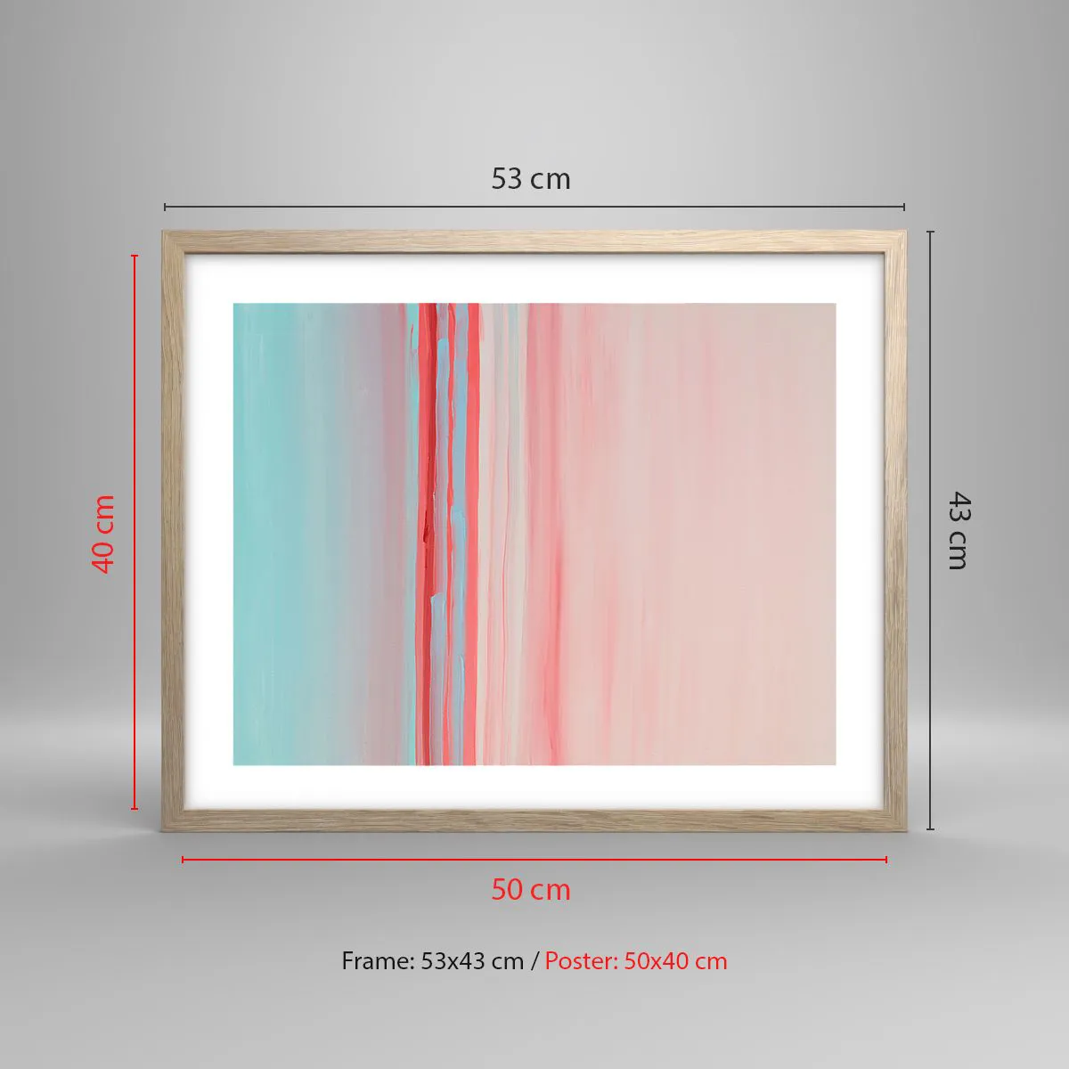 Affiche dans un chêne clair - Poster - Abstraction à l'aube - 50x40 cm