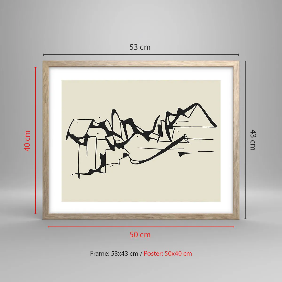 Poster în ramă de stejar deschis - Poate că peisajul - 50x40 cm