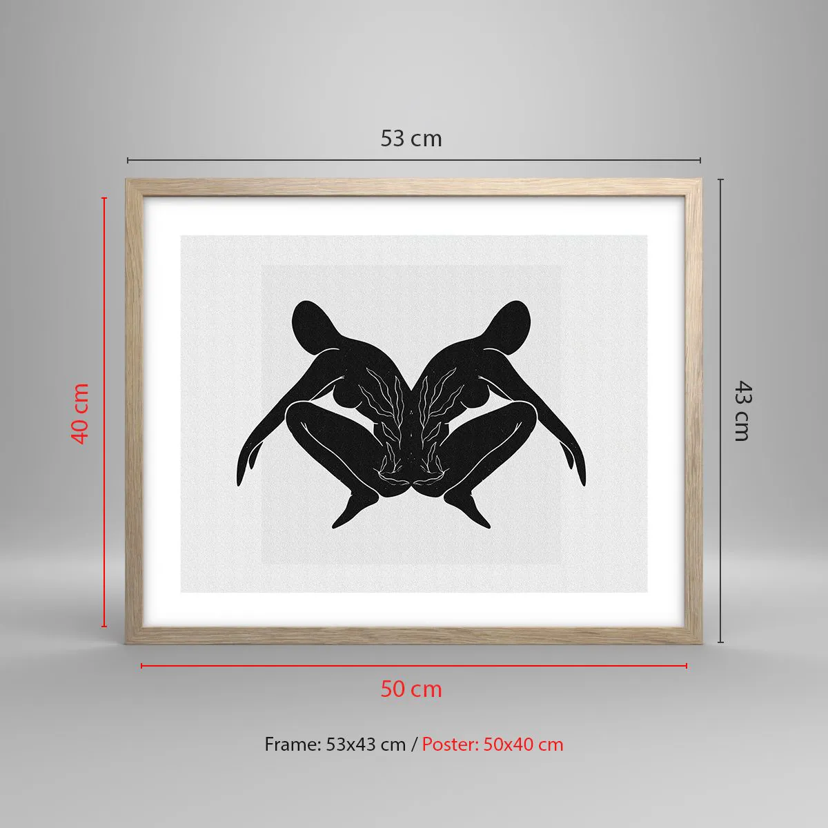 Poszter világos tölgy keretben - Egy közös lélek - 50x40 cm