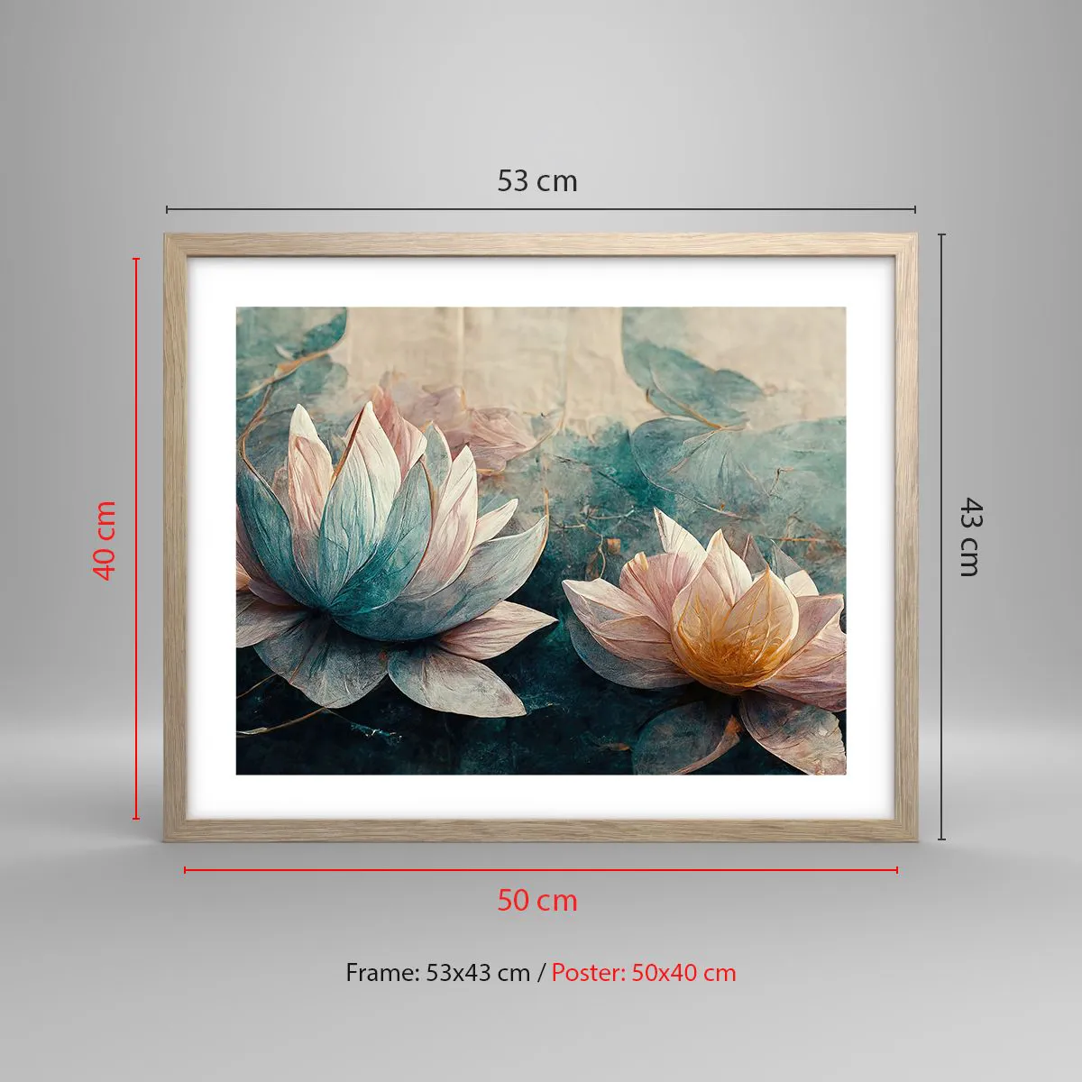 Affiche dans un chêne clair - Poster - Les étoiles du lac - 50x40 cm