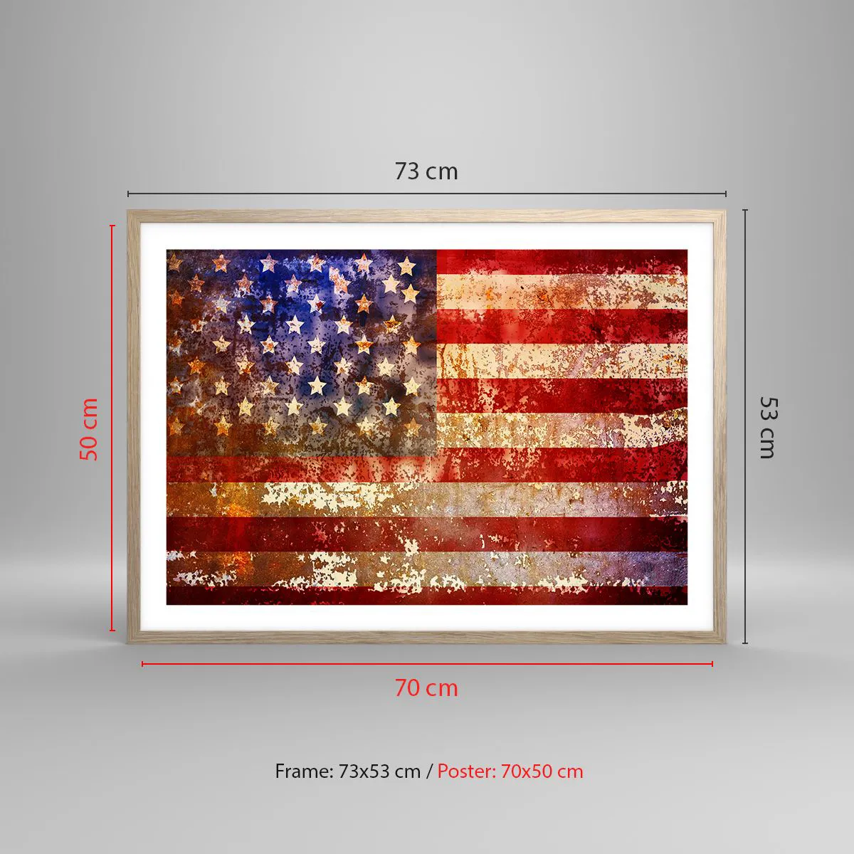 Póster en marco roble claro - La gloria no pasa - 70x50 cm