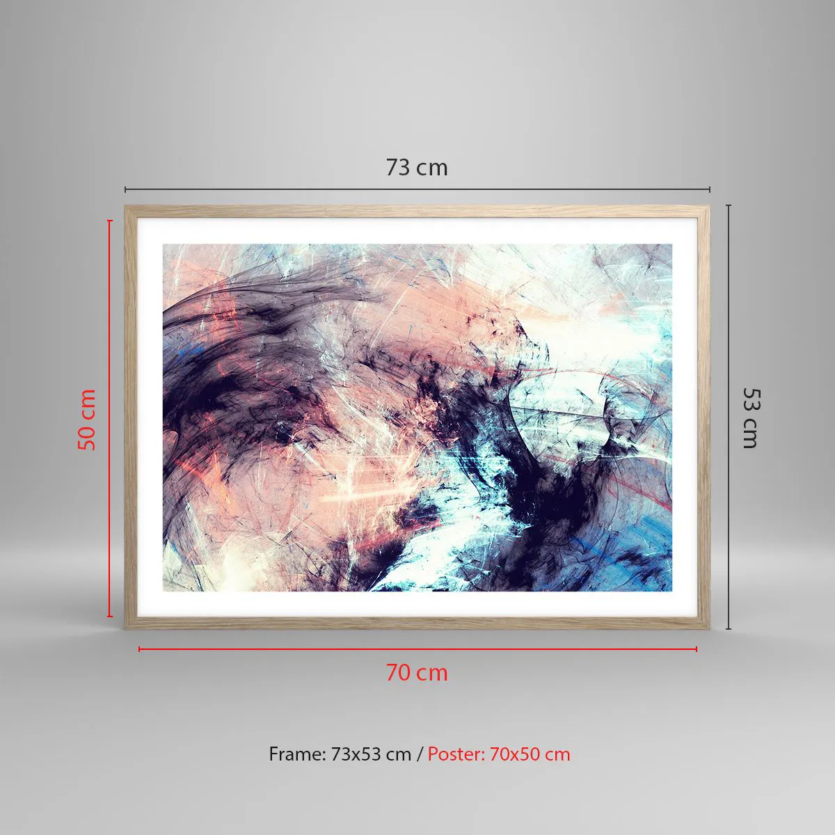 Poszter világos tölgy keretben - Érezd a szelet - 70x50 cm