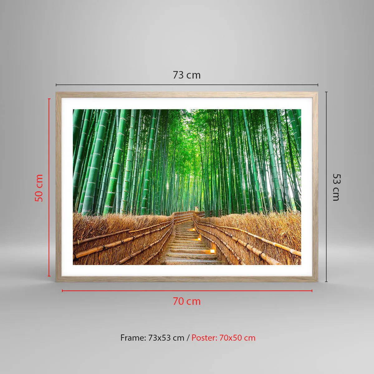 Plagát v ráme zo svetlého duba - Esencia ázijskej prírody - 70x50 cm
