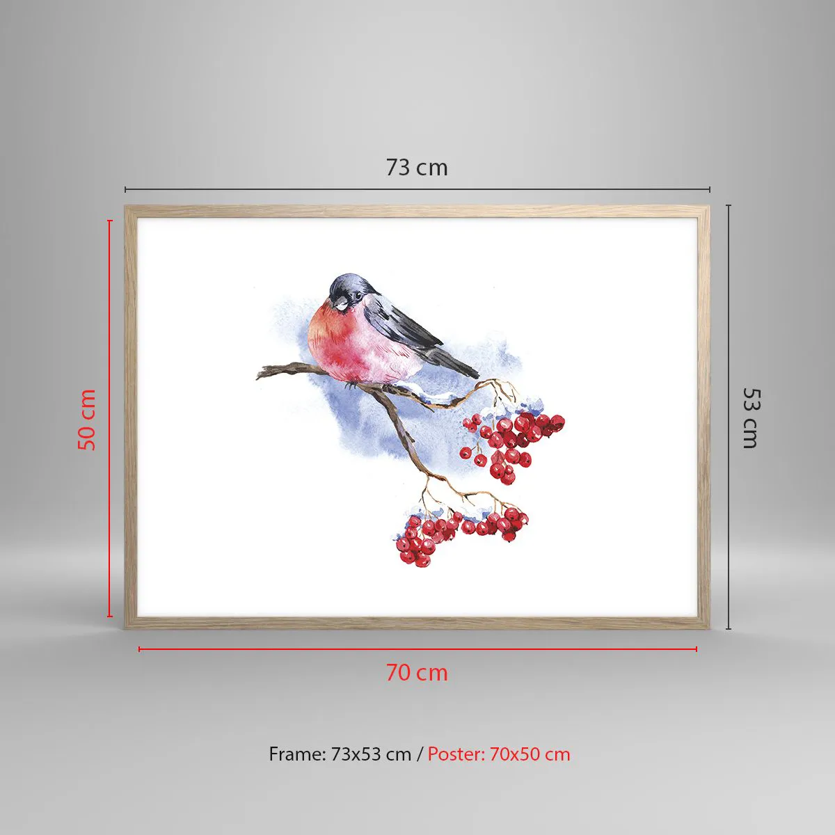 Poster in light oak frame - Winter in Colour - 70x50 cm