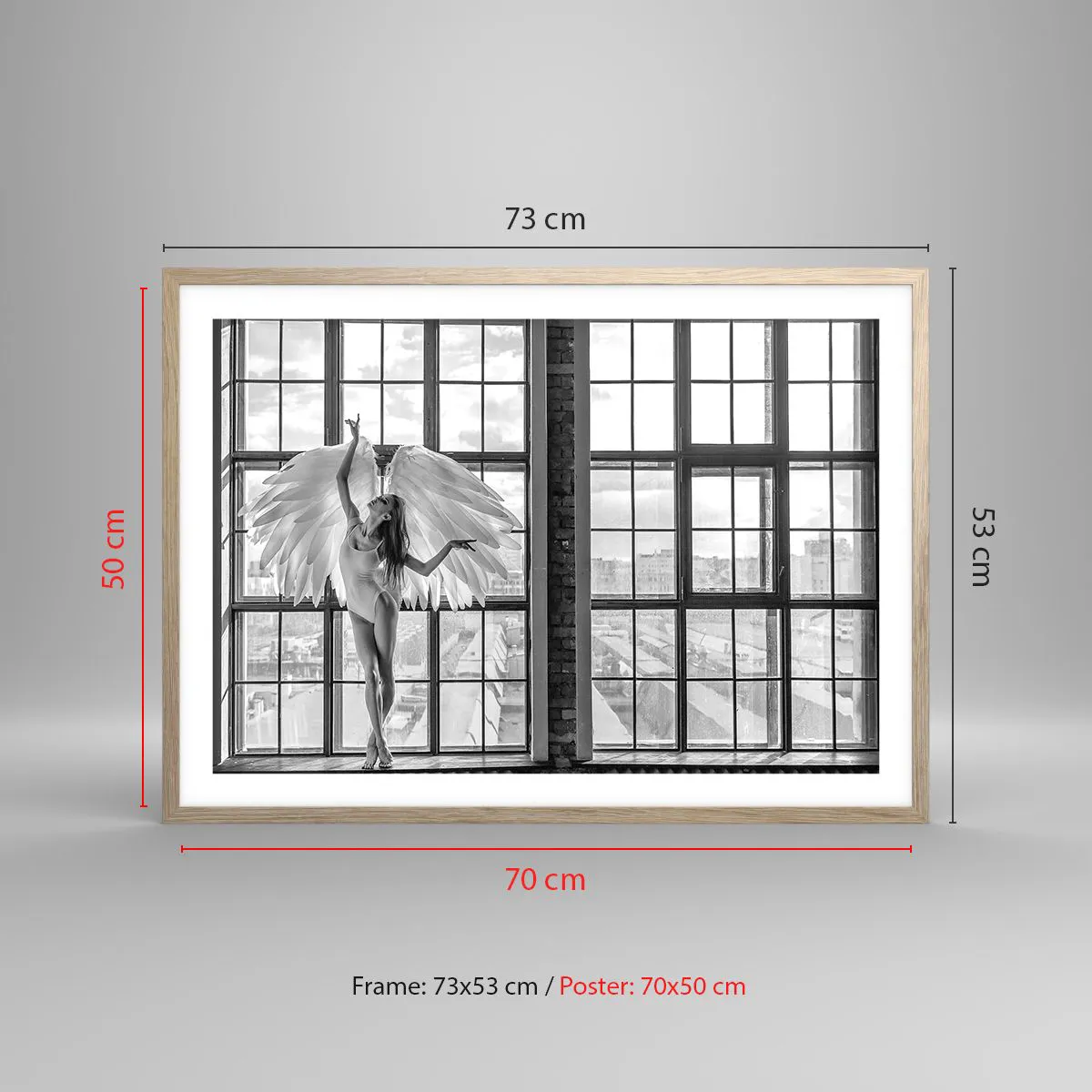 Plakát v rámu světlý dub - Město andělů? - 70x50 cm