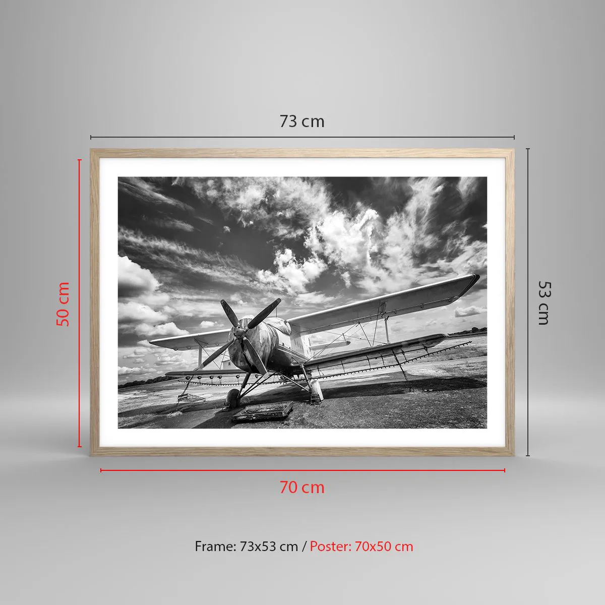 Póster en marco roble claro - No puedo esperar - 70x50 cm