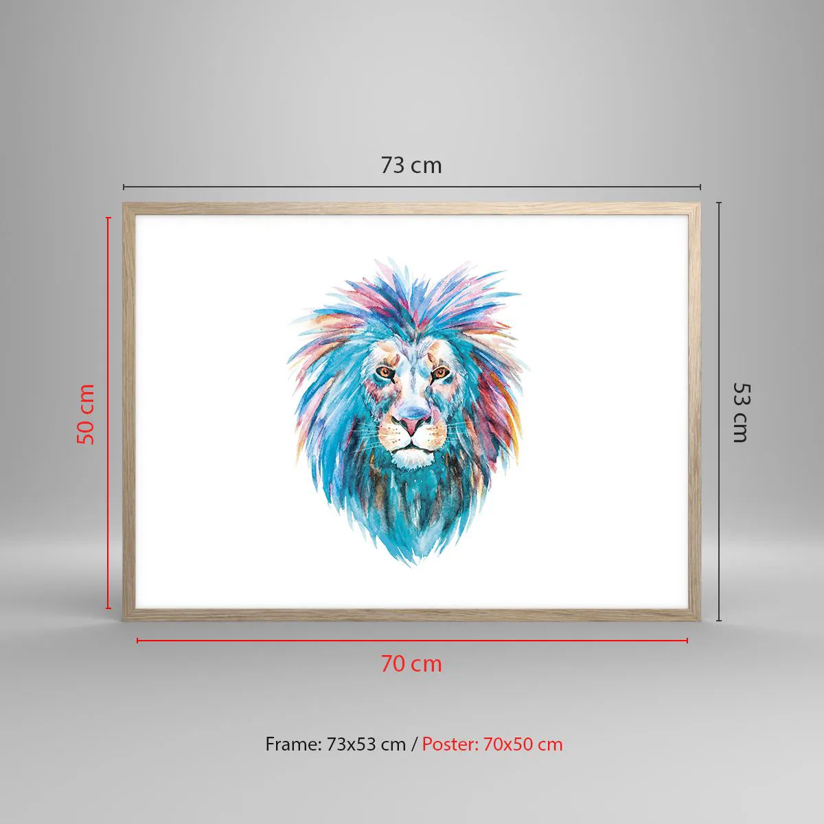 Poster in light oak frame - Electrifying Aura - 70x50 cm