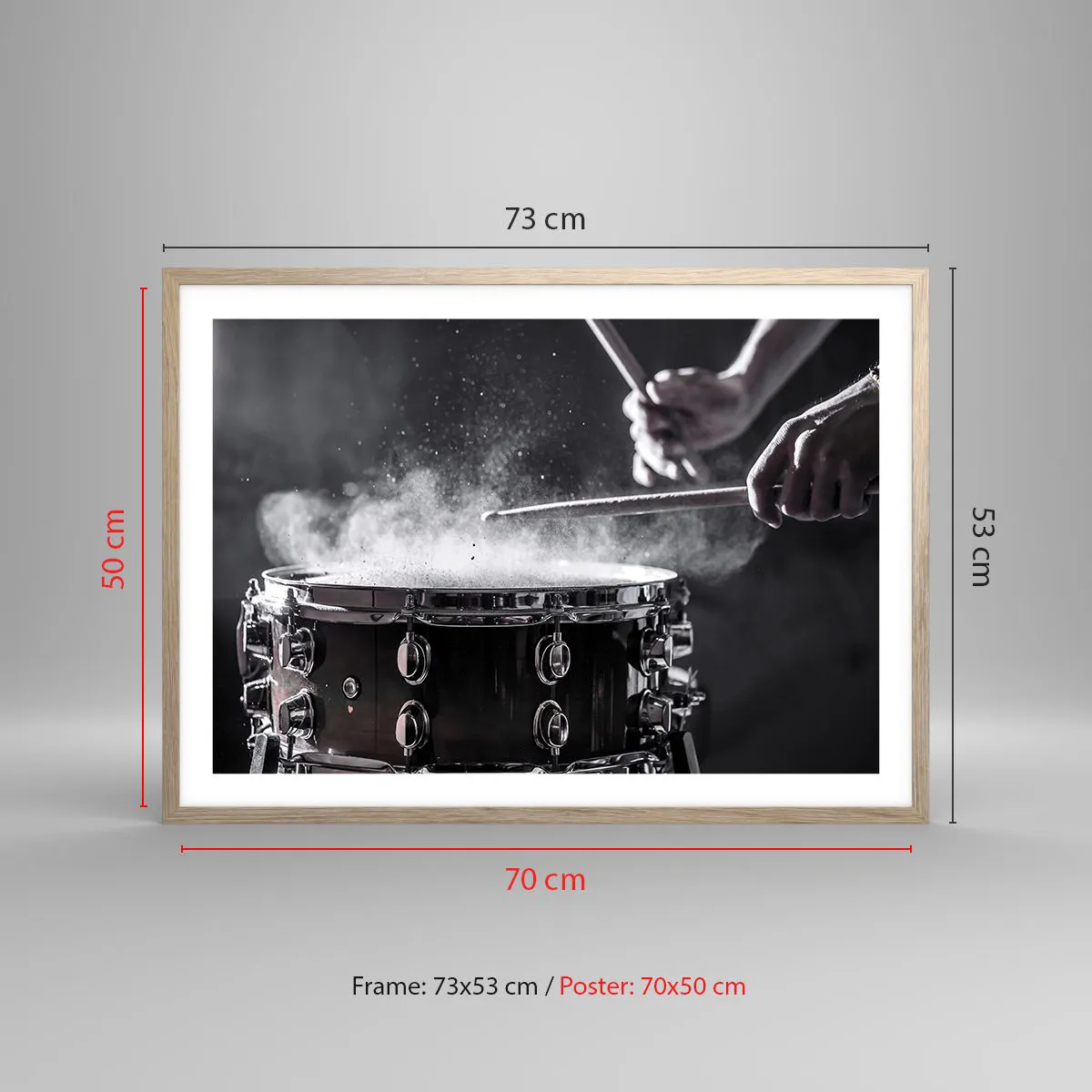 Affisch i ram av ljusek - Musikens puls - 70x50 cm