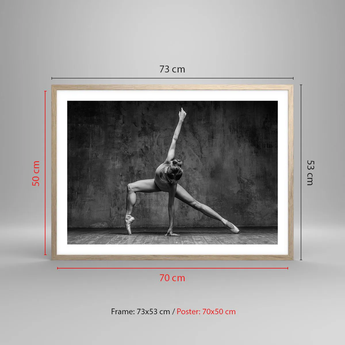 Poster in cornice rovere chiaro - Ideale di equilibrio - 70x50 cm