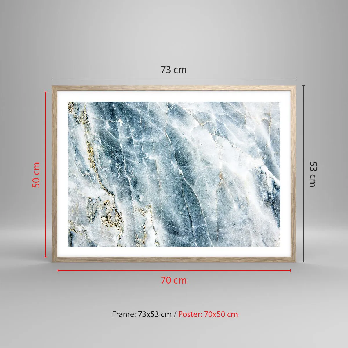 Affisch i ram av ljusek - Isvärld - 70x50 cm