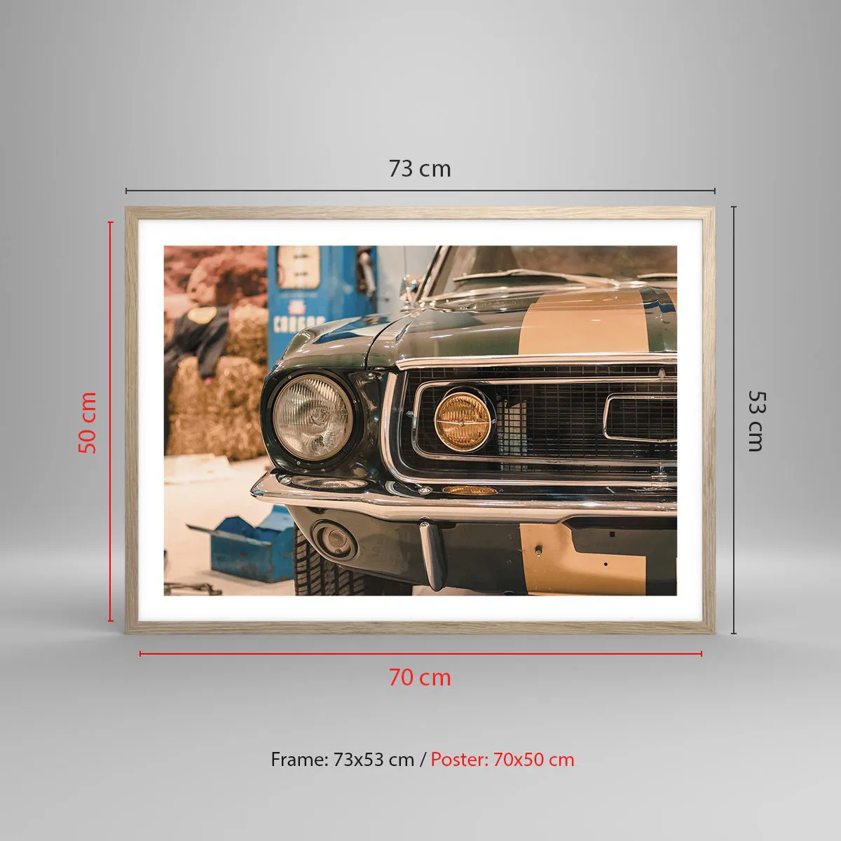 Pôster com moldura de carvalho claro - Encontro com uma lenda - 70x50 cm