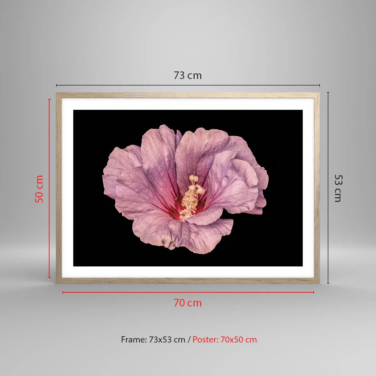 Pôster com moldura de carvalho claro - Direto para o coração - 70x50 cm