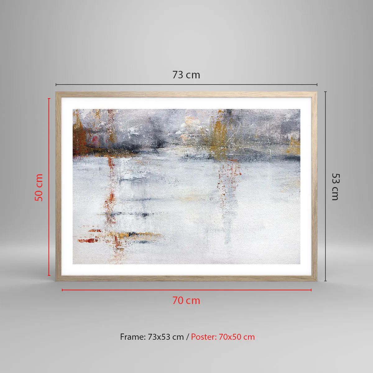 Poster in einem Rahmen aus heller Eiche - Hinter dem Luftvorhang - 70x50 cm