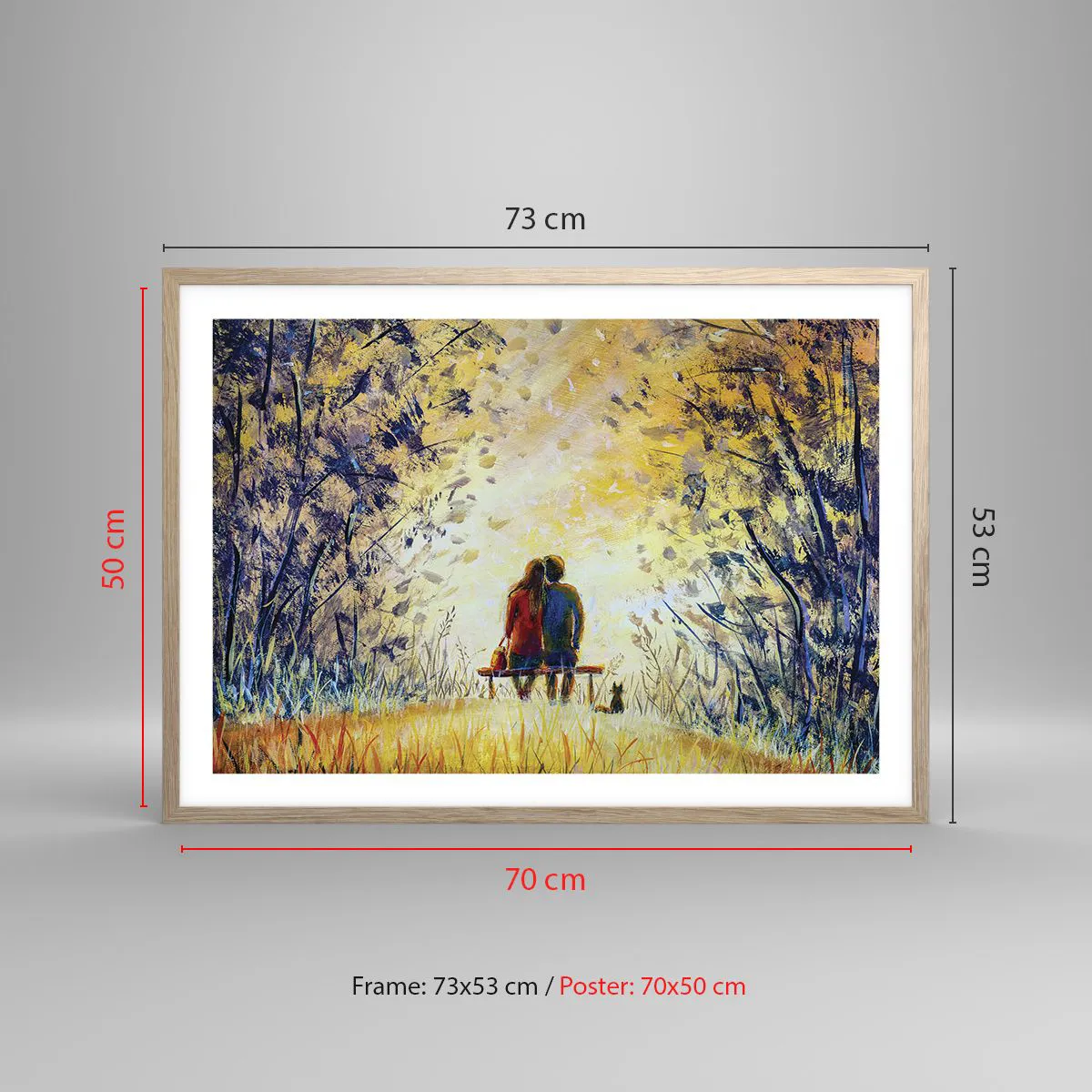 Affiche dans un chêne clair - Poster - Moment magique - 70x50 cm