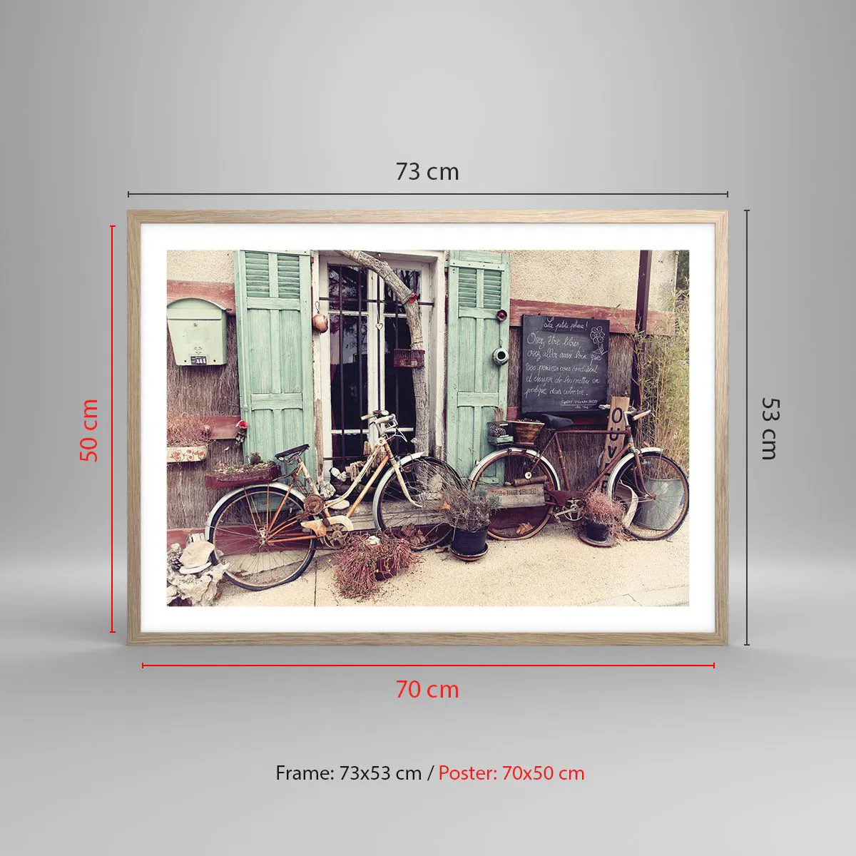 Plagát v ráme zo svetlého duba - Nech žije provincia - 70x50 cm