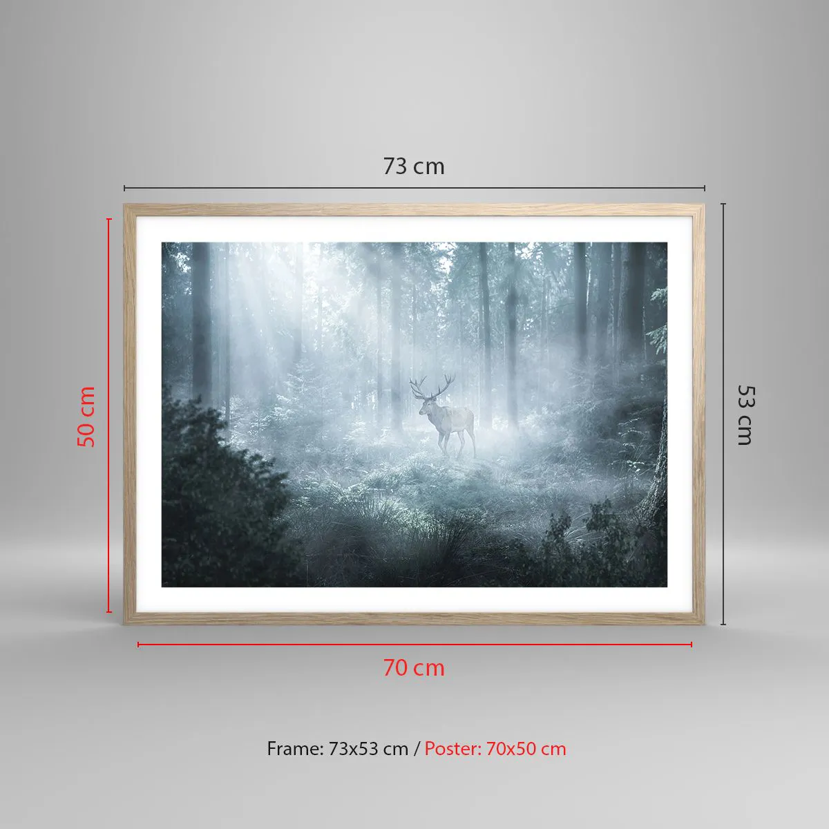 Plakát v rámu světlý dub - Ranní obchůzka sídliště - 70x50 cm