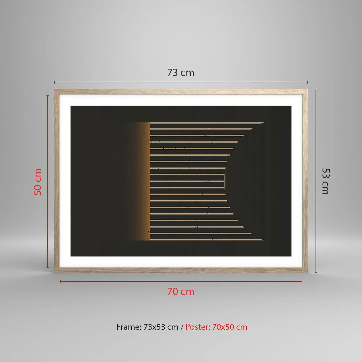 Affisch i ram av ljusek - Utforska mörkret - 70x50 cm