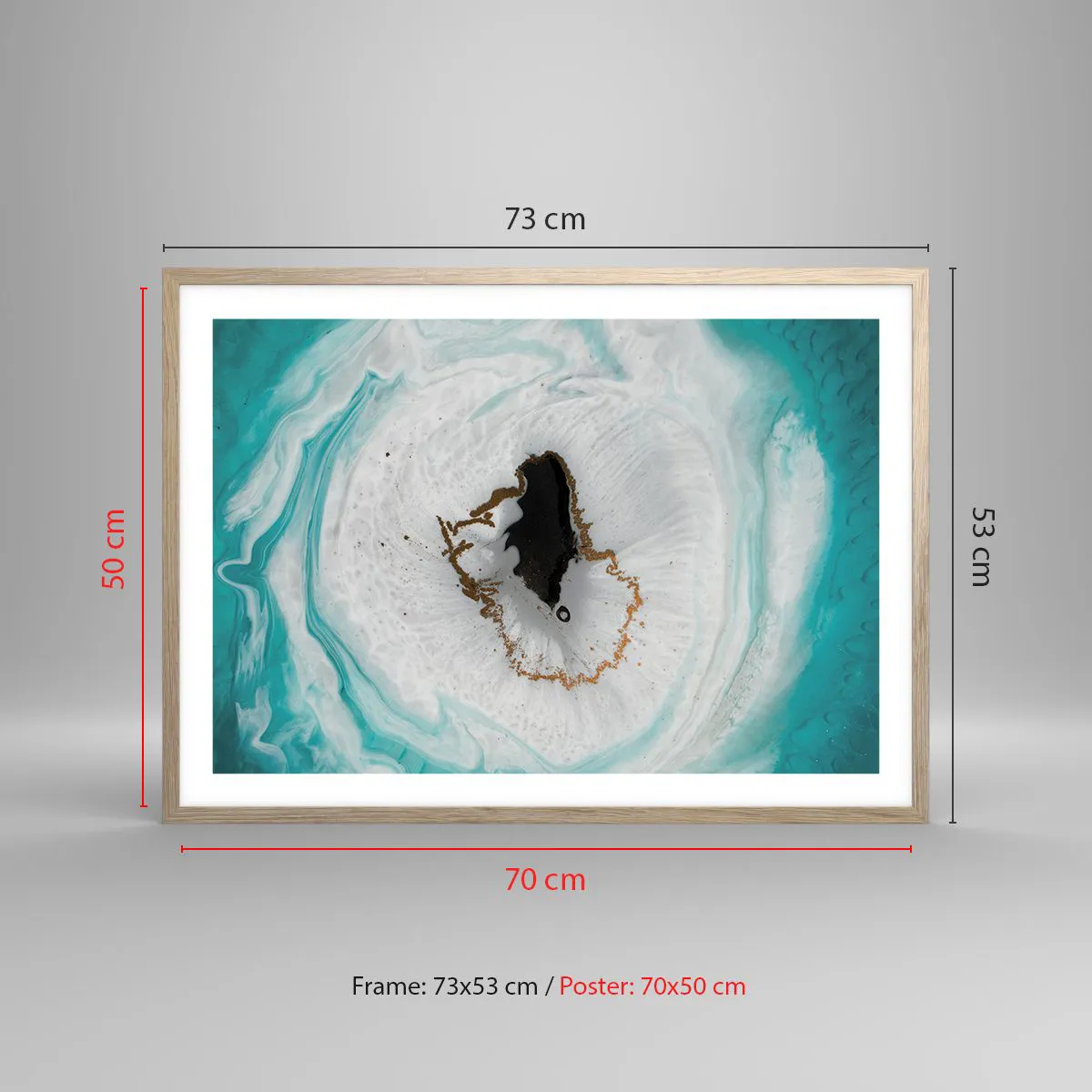 Poster in light oak frame - Into de Deep - 70x50 cm