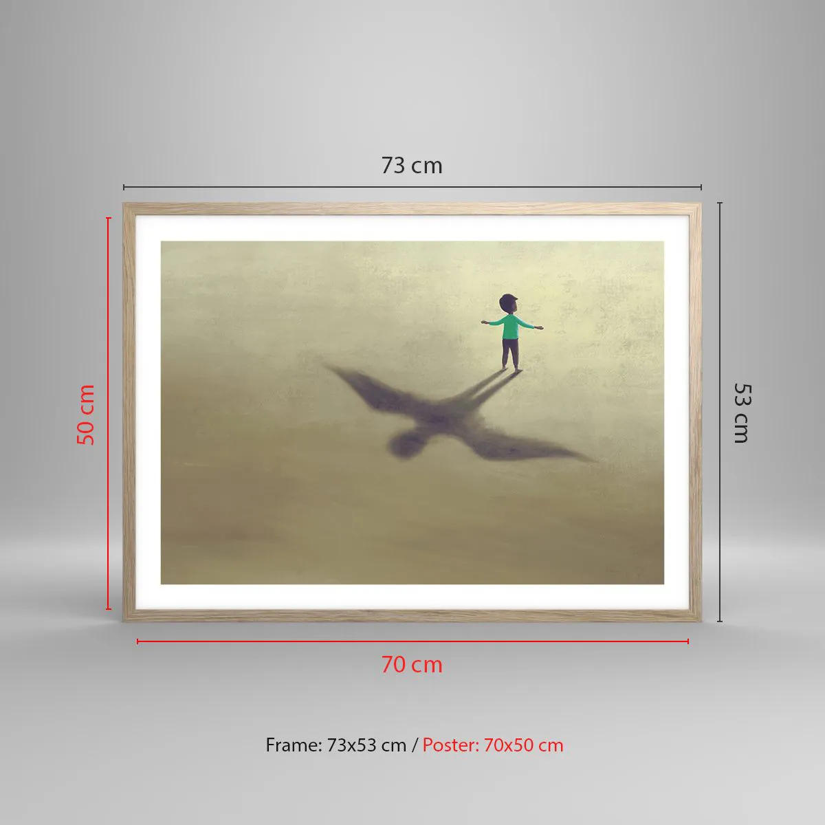 Een poster in een licht eiken lijst - De held van de toekomst - 70x50 cm