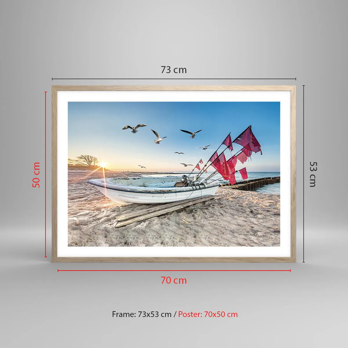 Plakát v rámu světlý dub - Zasloužená přestávka - 70x50 cm