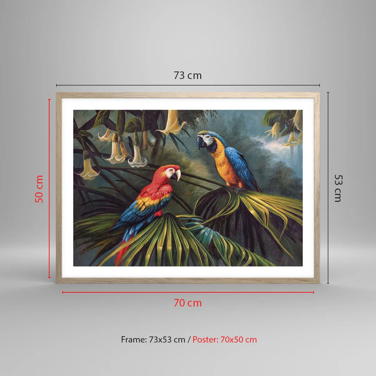 Een poster in een licht eiken lijst - Romantiek in de tropen - 70x50 cm