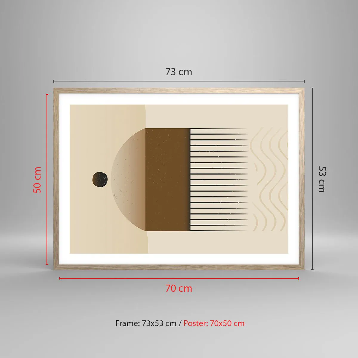 Poster in light oak frame - Different States - 70x50 cm