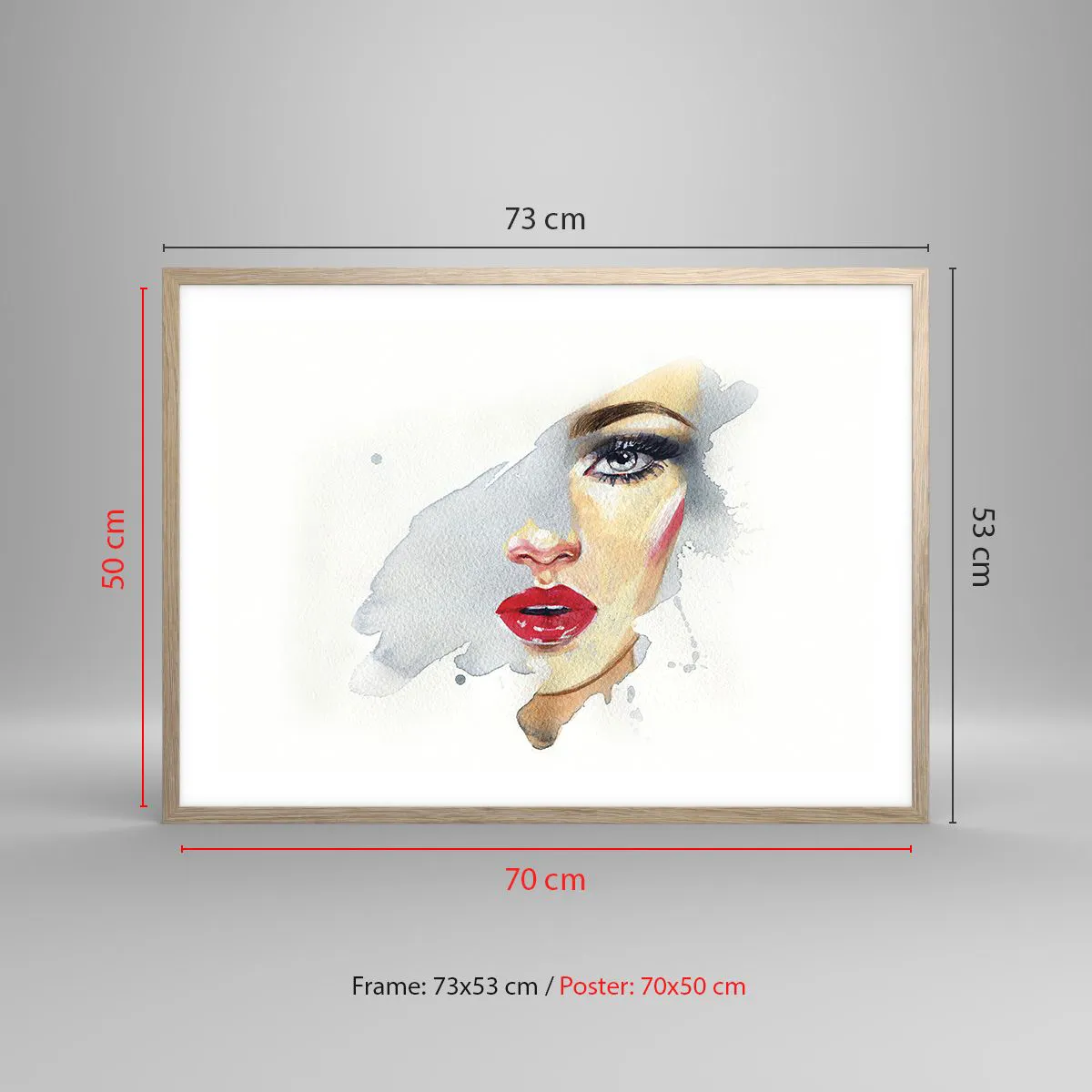 Poster în ramă de stejar deschis - Reflecție într-o picătură de apă - 70x50 cm