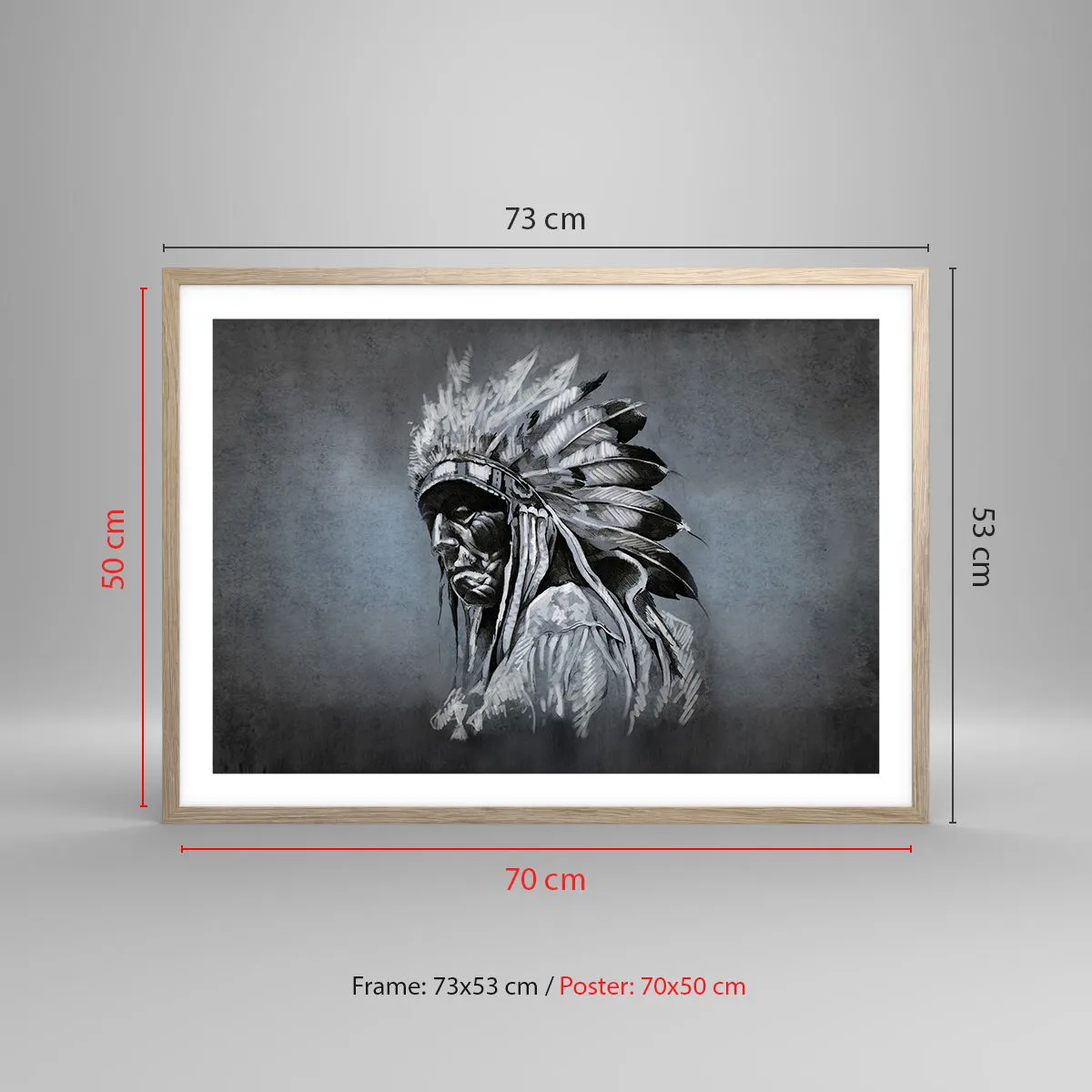 Poster in einem Rahmen aus heller Eiche - Zurück zu den Wurzeln - 70x50 cm