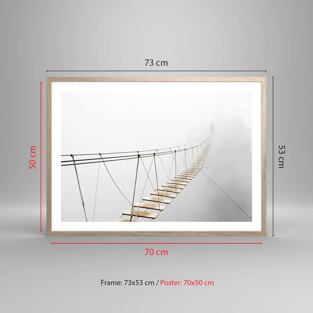 Affiche dans un chêne clair - Poster - Où cela va-t-il te mener? - 70x50 cm