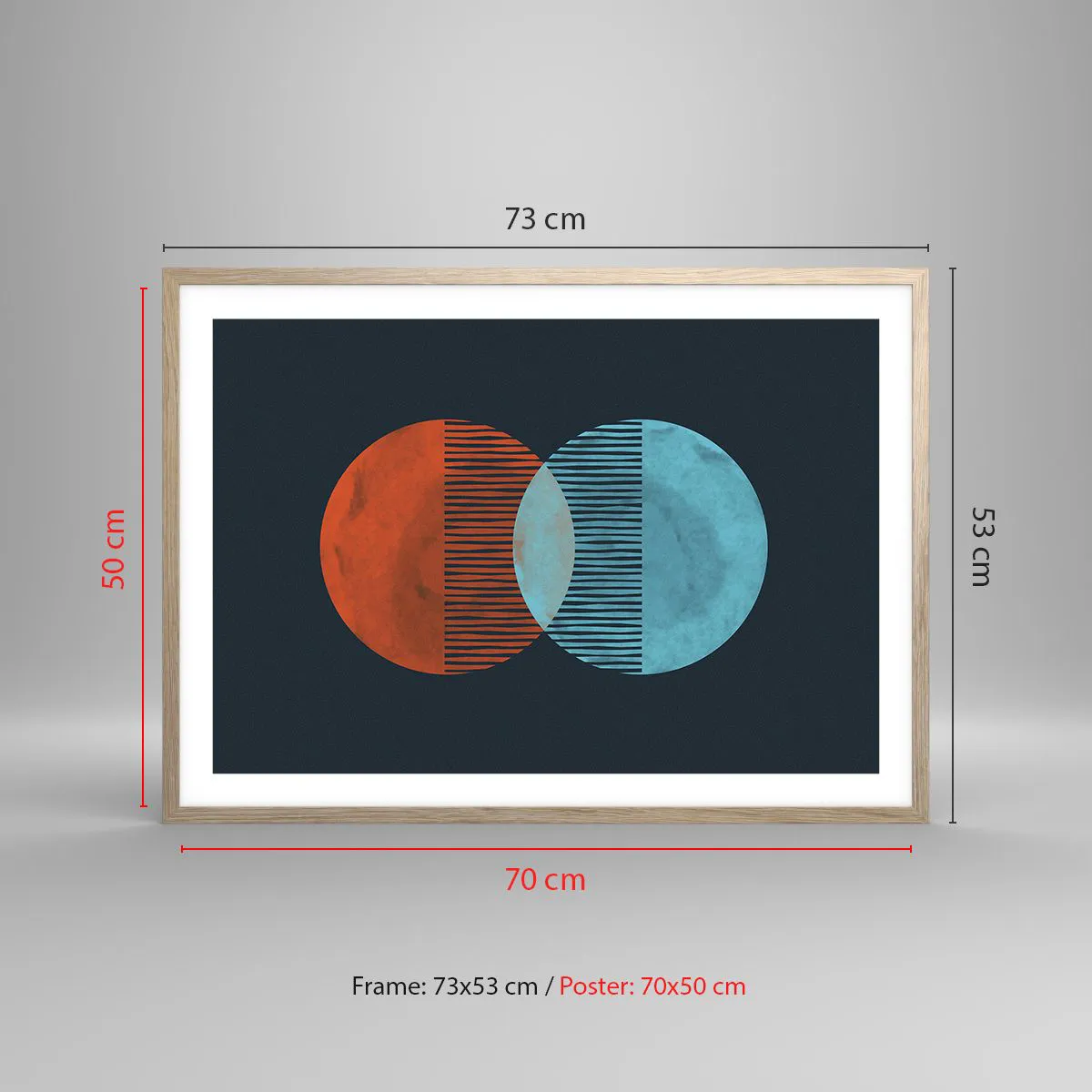 Poster in light oak frame - Astronomical Fantasy - 70x50 cm