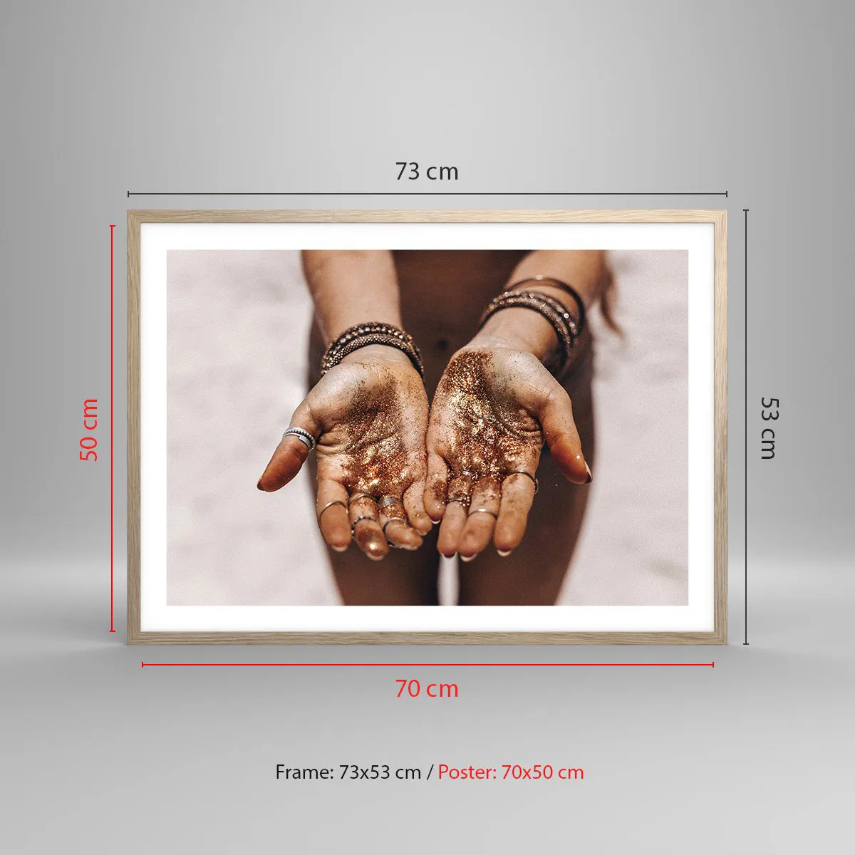 Póster en marco roble claro - Un regalo para ti - 70x50 cm