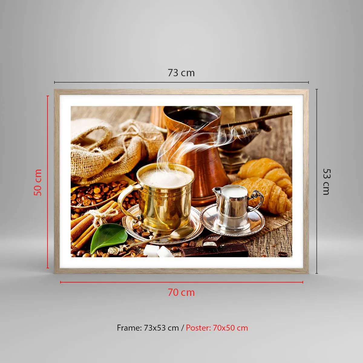 Póster en marco roble claro - Que tengas un buen día - 70x50 cm