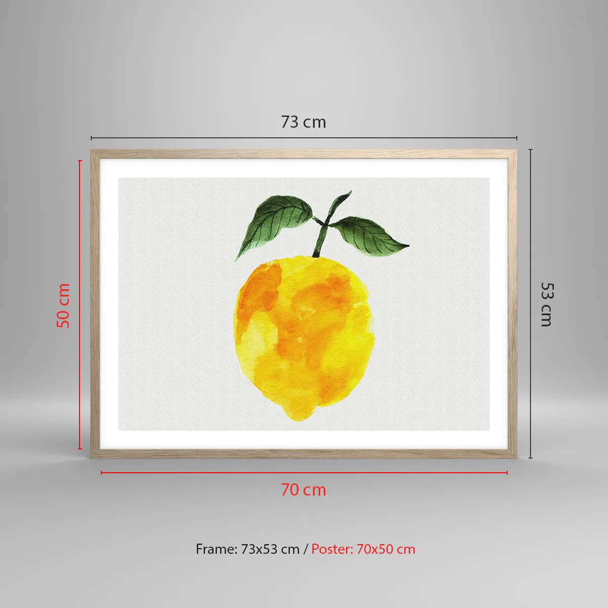 Pôster com moldura de carvalho claro - Como saborear o sol - 70x50 cm