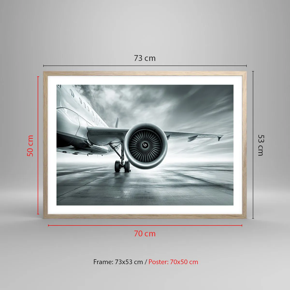 Póster en marco roble claro - Hay poder - 70x50 cm