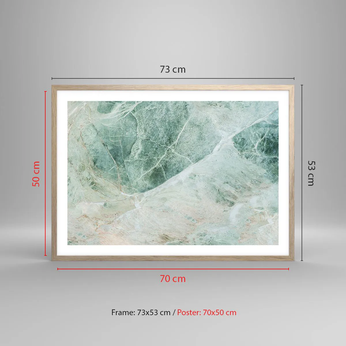 Pôster com moldura de carvalho claro - A nobre frieza da pedra - 70x50 cm