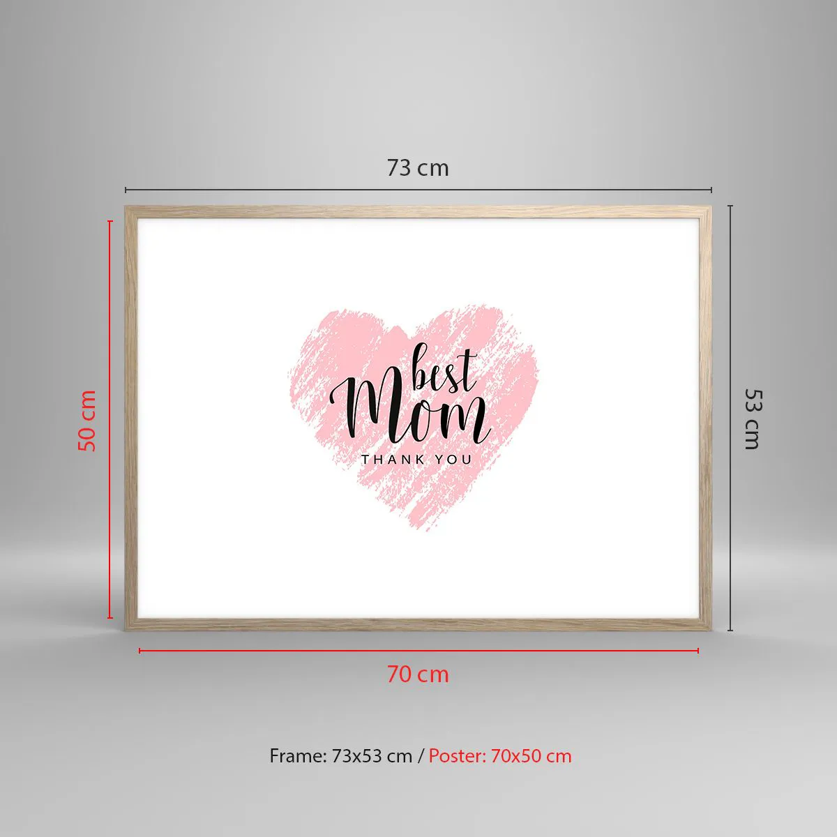 Pôster com moldura de carvalho claro - Sempre o momento certo - 70x50 cm