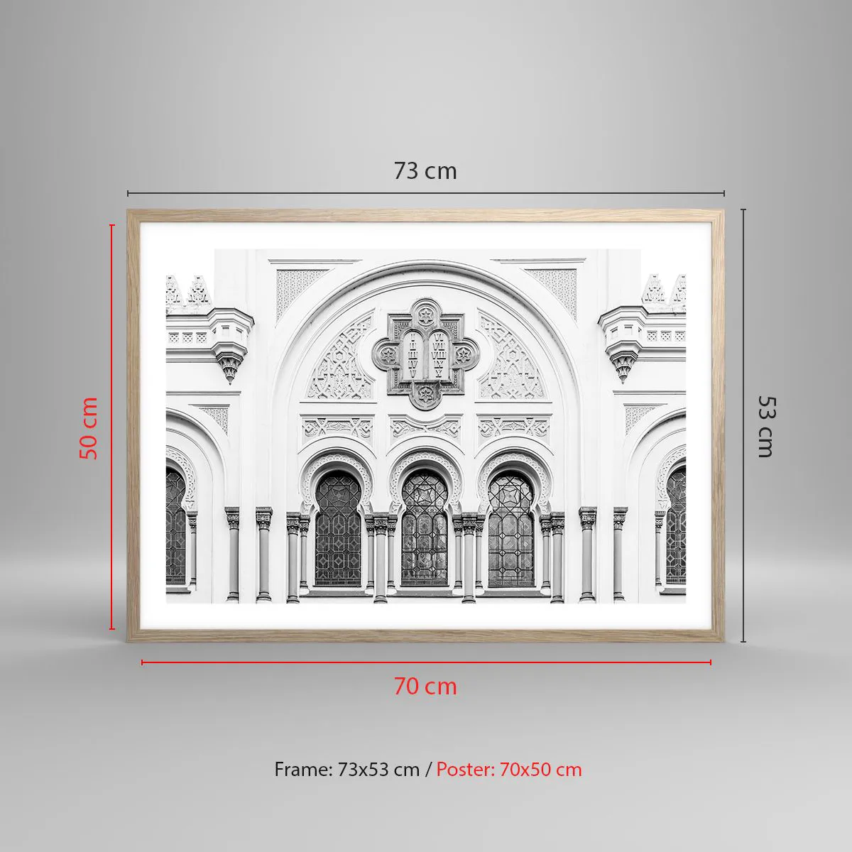 Poszter világos tölgy keretben - A kultúrák határán - 70x50 cm