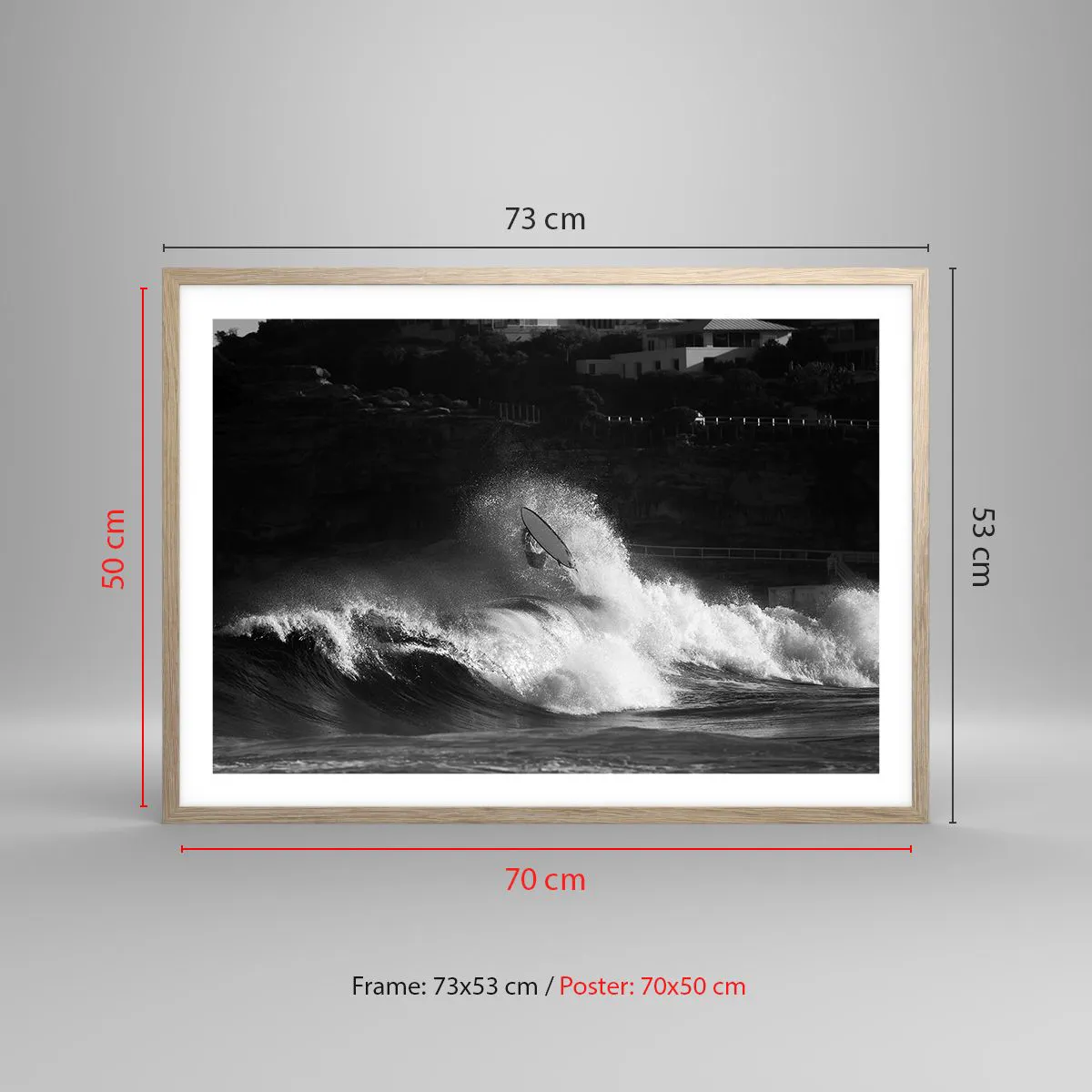 Affiche dans un chêne clair - Poster - Défi accepté! - 70x50 cm